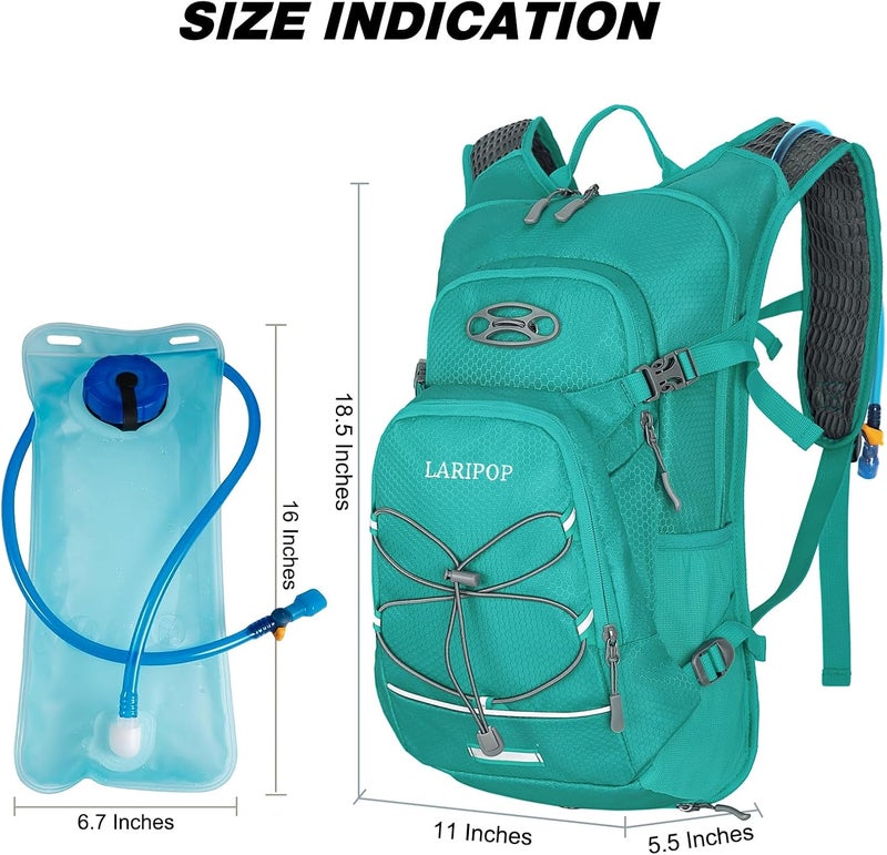 LARIPOP Hydration Backpack, 18L Hiking Backpack with 2L Water Bladder, Lightweight Water Pack for Cycling, Hiking, Biking - Image 2